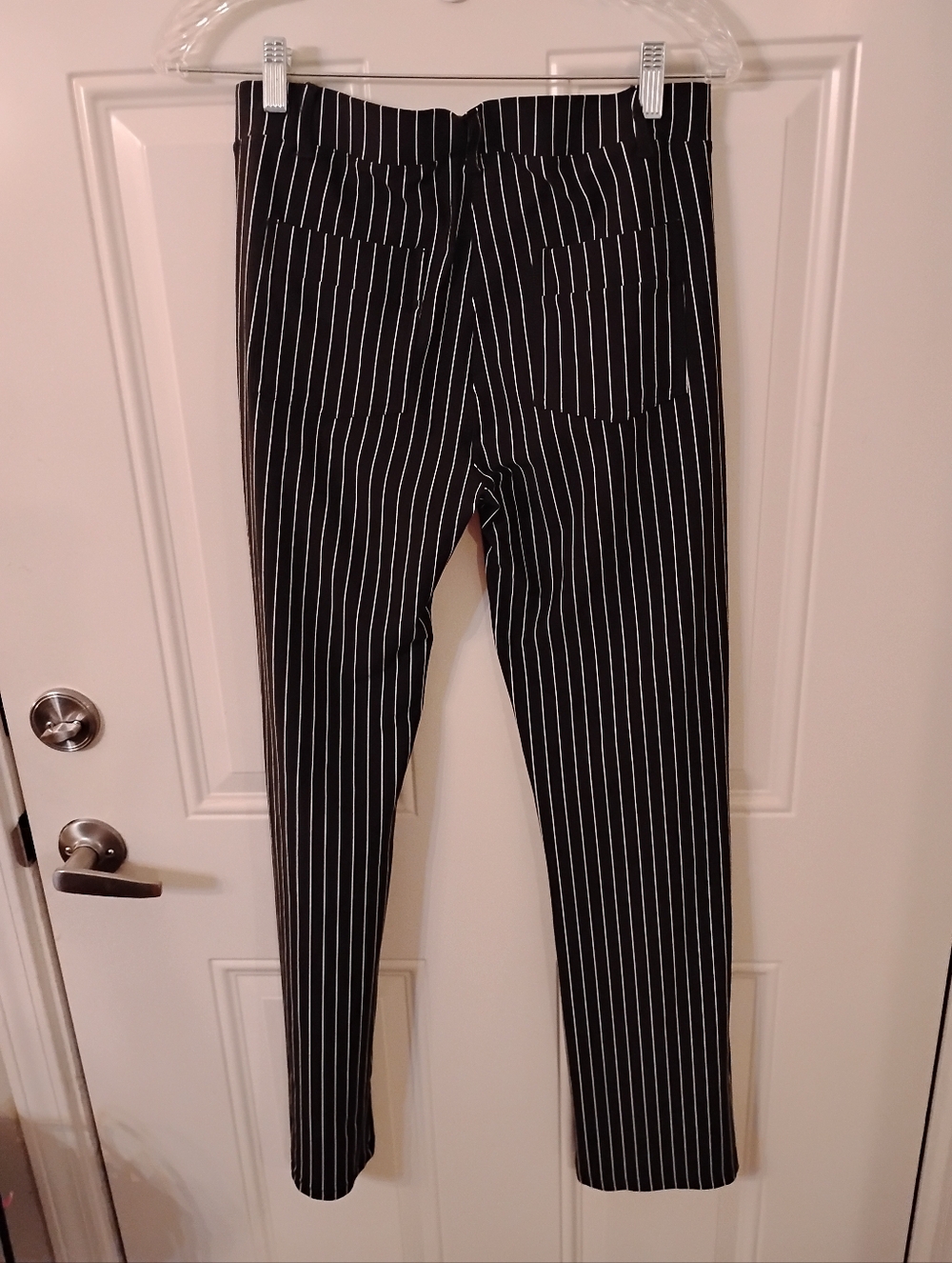 Yogi Pace Black Pinstripe Pants.